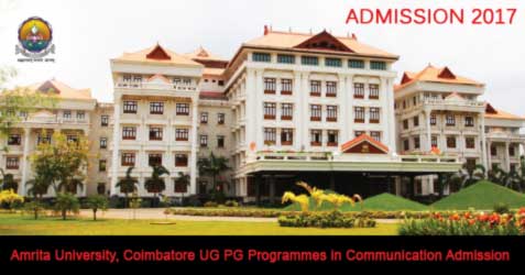 amrita vishwa vidyapeetham, coimbatore, department of communication admissions 2017
